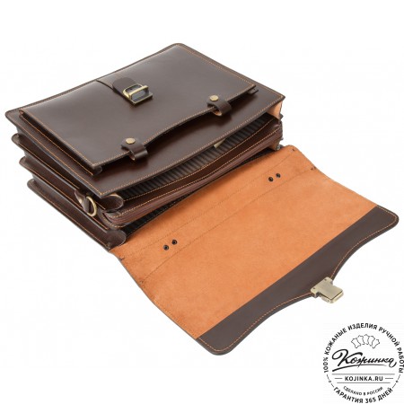 Кожаный портфель "Карьерист"  (коричневый)